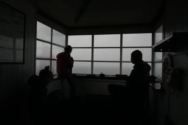 Silhouettes at the bothy window