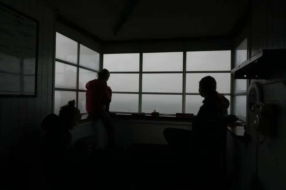 Silhouettes at the bothy window